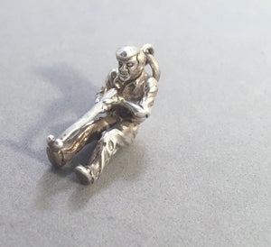 Sale! GOLFER Putting .925 Sterling Silver 3-D Charm Pendant SL78G