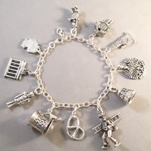 Load image into Gallery viewer, BERLIN MEMORIES .925 Sterling Silver Travel Souvenir Charm Bracelet Brandenburg Gate Freedom Bell Kaiser Wilhelm and More!
