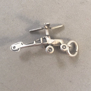 Sale! HELICOPTER .925 Sterling Silver 3-D Charm Pendant SL02F