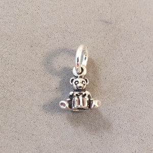 Sale! BEAR WITH GIFT .925 Sterling Silver Charm Pendant Small Christmas Teddy Present SL20O