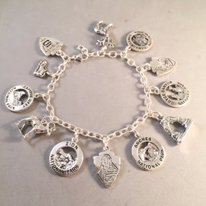 MIGHTY 5 UTAH .925 Sterling Silver Travel Souvenir Charm Bracelet Zion, Bryce, Capitol Reef, Canyonlands, Arches BRM5