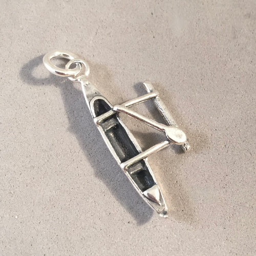 OUTRIGGER .925 Sterling Silver Charm Pendant Canoe Hawaii Boat HA06