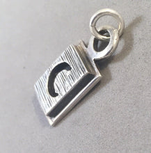 Load image into Gallery viewer, Sale! MOON in Rectangle .925 Sterling Silver Charm Pendant SL83B