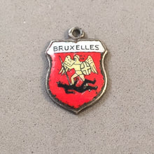 Load image into Gallery viewer, BRUXELLES Vintage Travel Shield Enamel Charm Pendant Brussels Belgium Europe VS-53