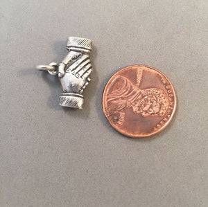 Sale! SHAKING HANDS .925 Sterling Silver Charm Pendant SL38B