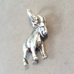 MOUNTAIN GOAT .925 Sterling Silver 3-D Charm Pendant Animal FF06