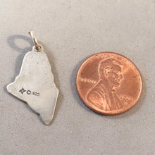 Load image into Gallery viewer, Sale! MAINE MAP .925 Sterling Silver State Charm Travel Portland Bangor Augusta ST-ME