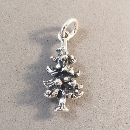 PINE TREE .925 Sterling Silver 3-D Charm Pendant Forest MF03