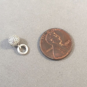 Sale! GOLF BALL Tiny .925 Sterling Silver 3-D Charm Pendant SL78J