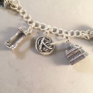 ROME MEMORIES .925 Sterling Silver Travel Souvenir Charm Bracelet Italy Colosseum Trevi St Peters & More!