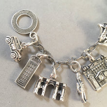 Load image into Gallery viewer, LONDON MEMORIES .925 Sterling Silver Travel Souvenir Charm Bracelet Big Ben Tower Bridge Westminster and More!