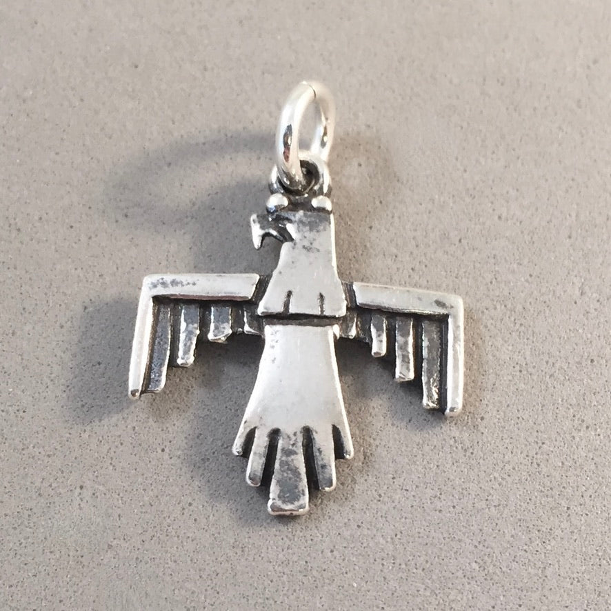 THUNDERBIRD .925 Sterling Silver Charm Pendant Arizona Eagle DS14