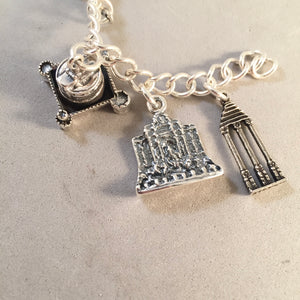 ROME MEMORIES .925 Sterling Silver Travel Souvenir Charm Bracelet Italy Colosseum Trevi St Peters & More!