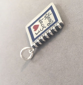 Sale! I LOVE SCRAP BOOKS .925 Sterling Silver Charm Pendant Scarpbooking SL73Q