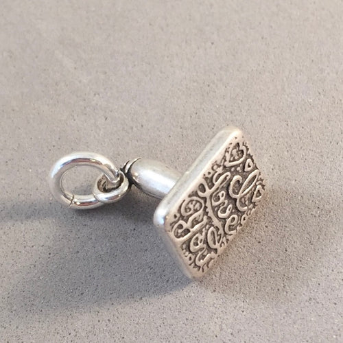 I LOVE YOU STAMP .925 Sterling Silver Charm Pendant Valentine Sweetheart CL07