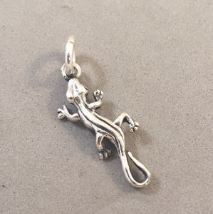 SALE! GECKO Small .925 Sterling Silver 3-D Charm Pendant Lizard Reptile Salamander Mexico SL48F