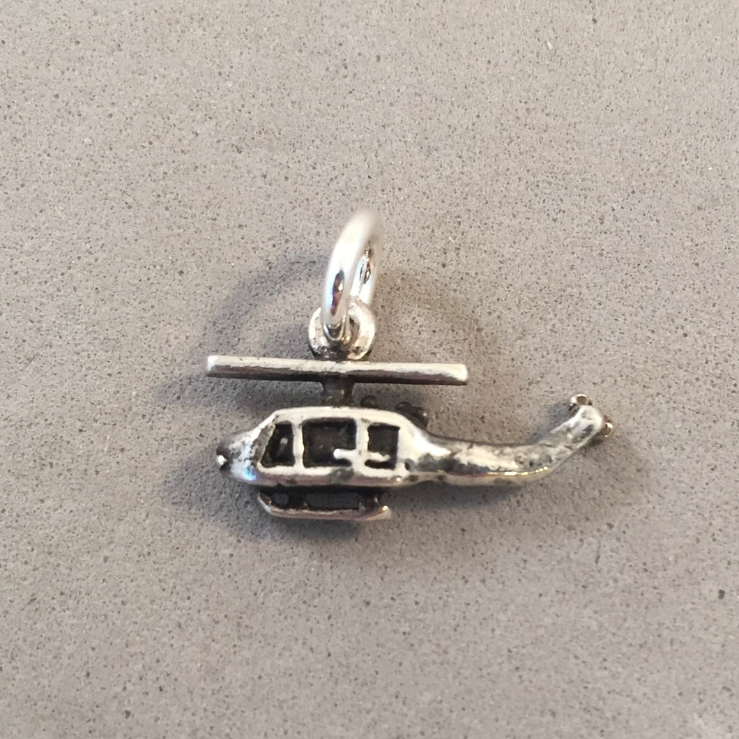 Sale! HELICOPTER .925 Sterling Silver Charm Pendant SL02O