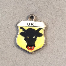 Load image into Gallery viewer, URI Vintage Travel Shield Enamel Charm Pendant Europe Switzerland VS-38