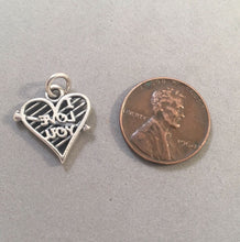 Load image into Gallery viewer, Sale! I LOVE YOU HEART WITH ARROW .925 Sterling Silver Charm Pendant Love Valentine SL18E