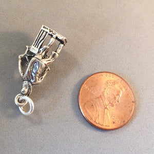 CAPTAIN AT THE HELM .925 Sterling Silver Charm Pendant Sailing Boating Boat Ships Wheel Ocean BV12