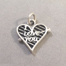 Load image into Gallery viewer, Sale! I LOVE YOU HEART WITH ARROW .925 Sterling Silver Charm Pendant Love Valentine SL18E