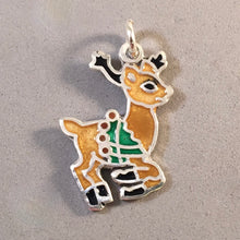 Load image into Gallery viewer, REINDEER Enamel .925 Sterling Silver Charm Pendant Christmas MC12