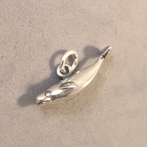 BELUGA WHALE .925 Sterling Silver 3-D Charm Pendant Ocean Sea Life Canada Alaska Norway LF11