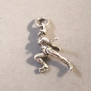 Sale! FIGURE SKATER .925 Sterling Silver 3-D Charm Pendant Ice Dancer SP124