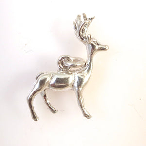 DEER/BUCK .925 Sterling Silver 3-D Charm Pendant FF04