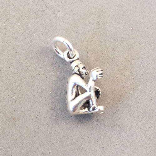 MAYAN STANDARD BEARER .925 Sterling Silver 3-D Charm Pendant Chitcen Itza Yucatan Mexico FM04
