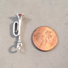Load image into Gallery viewer, HORN  .925 Sterling Silver 3-D Charm Pendant Music Instrument Band BE08