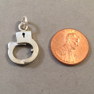 Sale! HANDCUFF Moveable .925 Sterling Silver 3-D Charm Pendant Police Sheriff Law Enforcement SL37N (Copy)