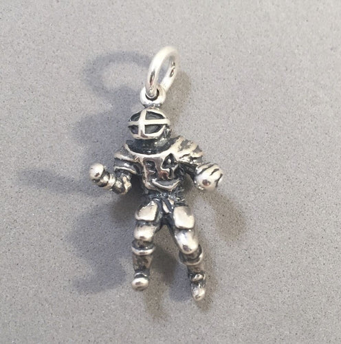 Sale! FOOTBALL PLAYER .925 Sterling Silver Charm Pendant SL31O