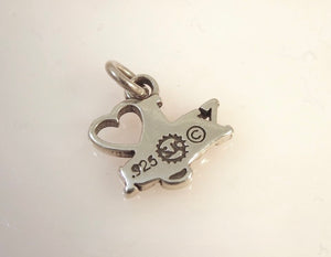 Sale! I LOVE YOGA .925 Sterling Silver Charm Pendant Heart Namaste Gym Sports SP125