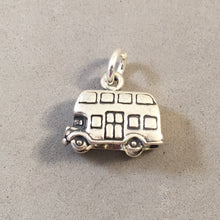 Load image into Gallery viewer, Sale! Double Decker TOUR BUS Heavy .925 Sterling Silver 3-D Charm Pendant London UK Europe SL54W