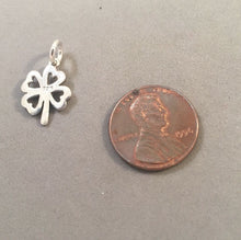 Load image into Gallery viewer, Sale! FOUR LEAF CLOVER  Open .925 Sterling Silver Charm Pendant Shamrock Irish St Patricks Lucky SL17N