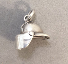 Load image into Gallery viewer, Sale! FIREFIGHTER&#39;S HELMET .925 Sterling Silver Charm Pendant Fireman Fire SL36G