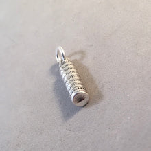 Load image into Gallery viewer, Sale! LEANING TOWER of PISA Small 3-D .925 Sterling Silver Charm Pendant Italy Europe Tourist Travel Souvenir SL84R