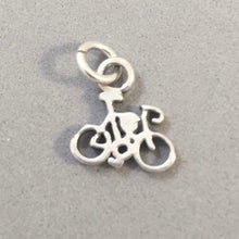 Load image into Gallery viewer, Sale! BICYCLE Tiny .925 Sterling Silver 3-D Charm Pendant Trail City Tour Bike Ten Speed Mountain Racing SL82B