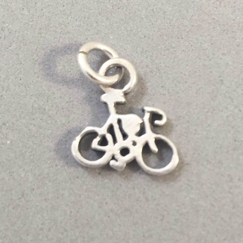 Sale! BICYCLE Tiny .925 Sterling Silver 3-D Charm Pendant Trail City Tour Bike Ten Speed Mountain Racing SL82B