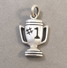 Load image into Gallery viewer, Sale! TROPHY #1 .925 Sterling Silver Charm Pendant Winner 1st Place Championship Tournament SL38I