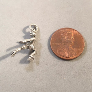 Sale! FIGURE SKATER .925 Sterling Silver 3-D Charm Pendant Ice Dancer SP124