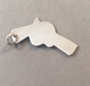 Sale! PISTOL .925 Sterling Silver 3-D Charm Pendant Old West Gun SL03H