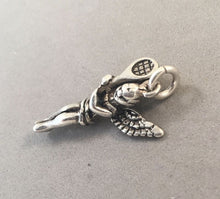 Load image into Gallery viewer, Sale! TENNIS PLAYER ANGEL .925 Sterling Silver Charm Pendant Racket Girl Sports SL30H