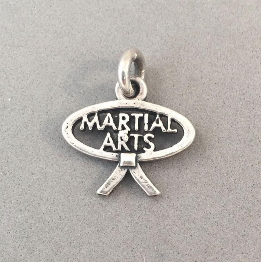 Sale! MARTIAL ARTS .925 Sterling Silver Charm Pendant Taekwando Judo Karate SL31N