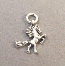 Load image into Gallery viewer, Sale! HORSE REARING.925 Sterling Silver 3-D Charm Pendant Mare Stallion Equestrian Cowboy SL47F