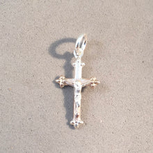 Load image into Gallery viewer, CRUCIFIX Light Budded Cross .925 Sterling Silver Charm Pendant Cross Easter Faith Religion FA40