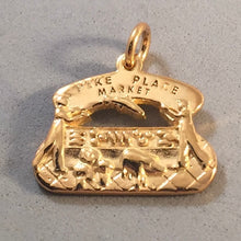 Load image into Gallery viewer, PIKE PLACE MARKET Gold Plated .925 Sterling Silver Charm Pendant Seattle Public Market Center NW14G