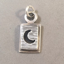 Load image into Gallery viewer, Sale! MOON in Rectangle .925 Sterling Silver Charm Pendant SL83B