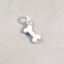 Load image into Gallery viewer, BONE .925 Sterling Silver Charm Pendant Haloween Skeleton Dia de los Muertos Dog FM09